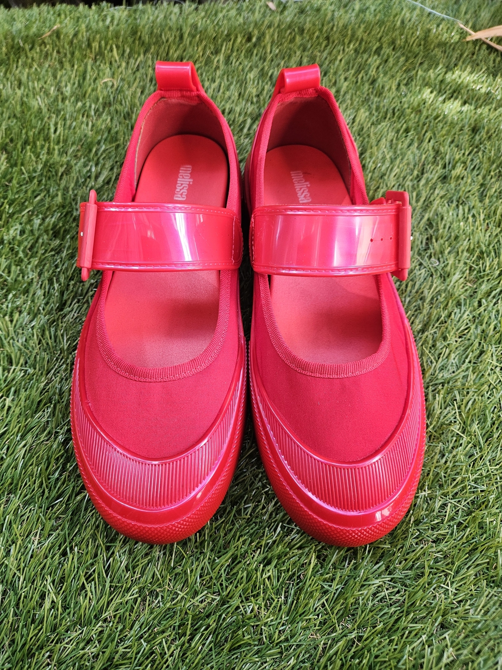 Melissa Womens Jelly Mary Jane Flats Shoes Bubblegum Scented Red Vegan US 10